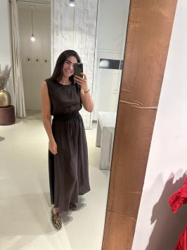 Linnen Set Rok en Top Bruin