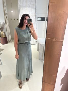 Lurex Set Rok en Top Khaki Army Groen