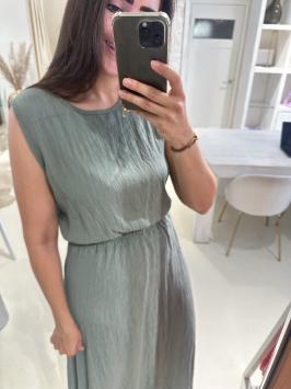 Lurex Set Rok en Top Khaki Army Groen