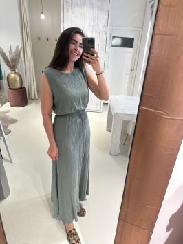 Lurex Set Rok en Top Khaki Army Groen