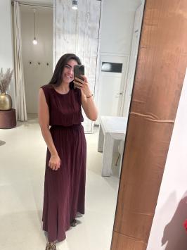 Lurex Set Rok en Top Crinkle Bordeaux