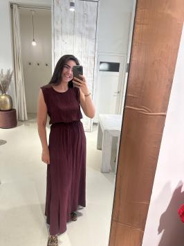 Lurex Set Rok en Top Crinkle Bordeaux