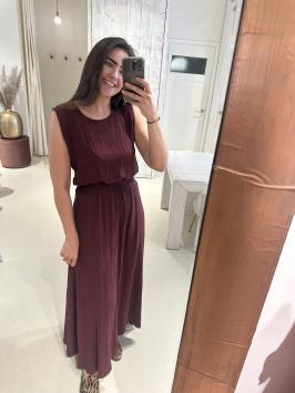 Lurex Set Rok en Top Crinkle Bordeaux
