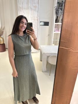Lurex Set Rok en Top Khaki Army Groen