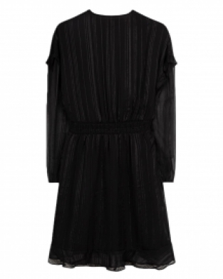 Jurk ALIX The Label Striped Jacquard Dress Black Zwart