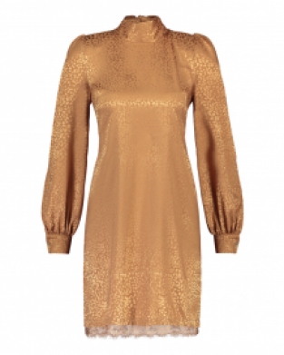 Jurk Freebird Tracey Long Sleeve Mini Dress Bronze