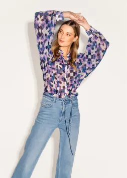 Freebird Icons Blouse Kendall Print Paars Purple