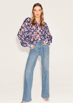 Freebird Icons Blouse Kendall Print Paars Purple