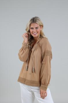 NUKUS Dolly Blouse Camel