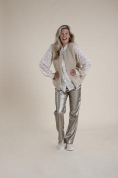 NUKUS Leatherlook Broek Jane Metallic