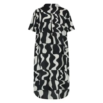 NUKUS Jurk Marloe Dress Doha Print Black White