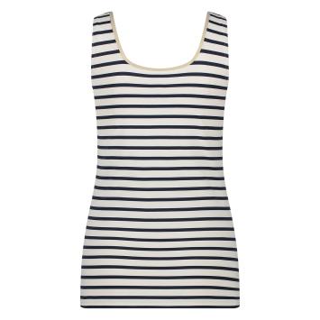 NUKUS Top Juba Singlet Stripe Off White / Navy