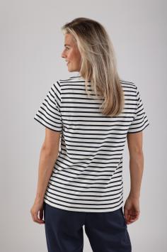 NUKUS Top Tirza Top Stripe Off White Navy