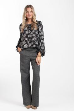 Studio Anneloes Viscose Blouse Marit Crepe Blouse Print Black Off White