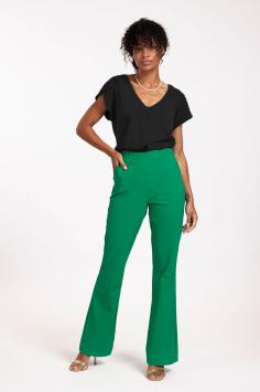 Studio Anneloes Travel Broek Jean Bonded Flair Trousers Green Groen