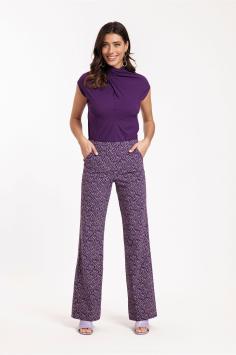 Studio Anneloes Travel Broek Marilon Chain Trousers Plum Cappuccino