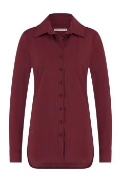 Studio Anneloes Travel Poppy Rib Blouse Bordeaux Bordo