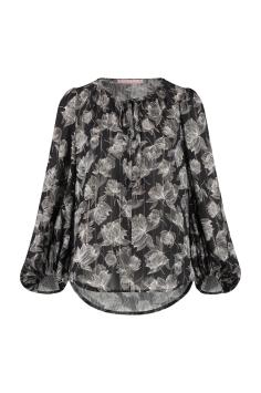 Studio Anneloes Viscose Blouse Marit Crepe Blouse Print Black Off White