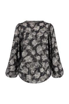Studio Anneloes Viscose Blouse Marit Crepe Blouse Print Black Off White