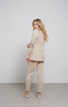 YAYA Jersey Blazer Lange Mouwen Zakken Neutrale tint Oxford Tan Sand
