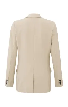 YAYA Jersey Blazer Lange Mouwen Zakken Neutrale tint Oxford Tan Sand
