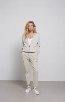 YAYA Jersey Cargo Broek Pumice Stone Sand