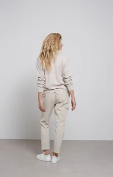 YAYA Jersey Cargo Broek Pumice Stone Sand