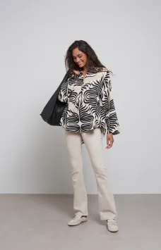 YAYA Soepelvallende Blouse Folklore Print Pumice Stone Sand Dessin