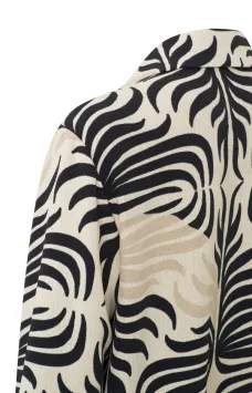 YAYA Soepelvallende Blouse Folklore Print Pumice Stone Sand Dessin